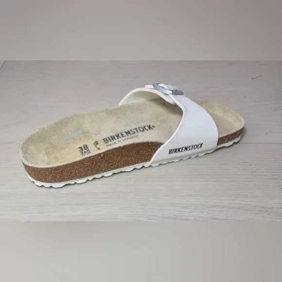 Birkenstock Madrid Birko-Flor White Sandals Size 38/ 7.5 - Picture 5 of 7